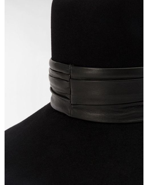 Saint Laurent Black Nina Wide-Brimmed Hat