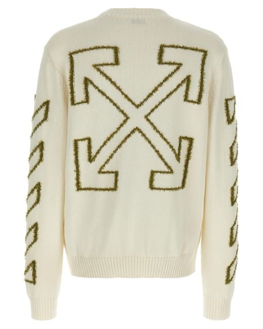 Off-White c/o Virgil Abloh Natural Diag Outline Crewneck Jumper for men