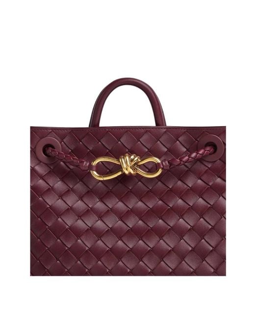 Bottega Veneta Purple Andiamo Small Tote Bag