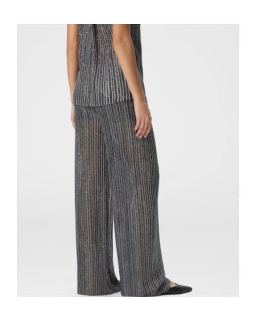 Missoni Gray Sequins Embellished Elastic Waist Long Trousers