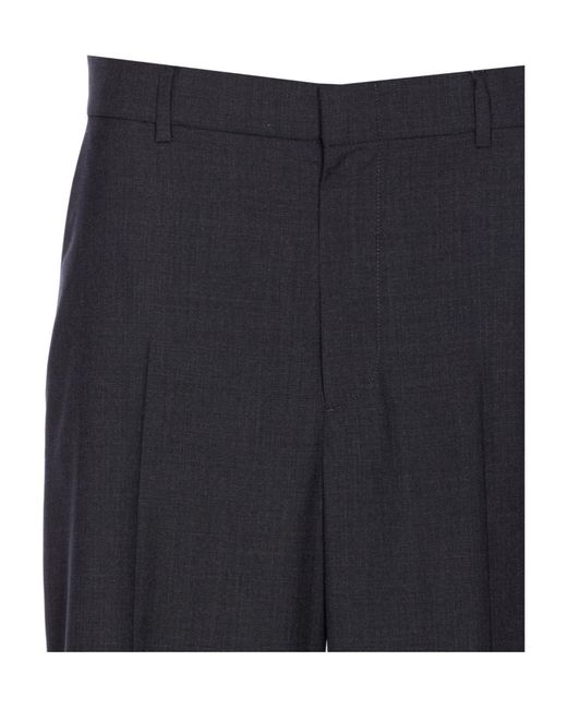 Gucci Blue Wide Leg Tailored Trousers