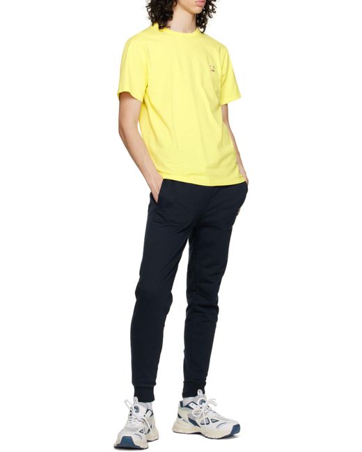 Maison Kitsuné Yellow Maison Kitsuné Fox Patch Crewneck T-Shirt for men