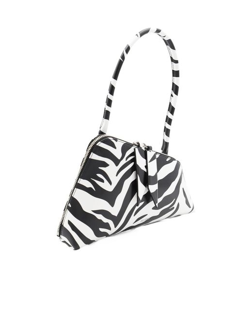 The Attico White Sunrise Zip-Up Shoulder Bag