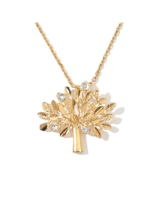 Mulberry Metallic Logo Pendant Embellished Necklace