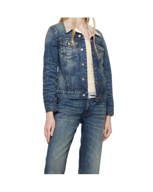 MM6 by Maison Margiela Blue Denim Cropped Jacket