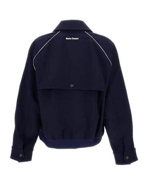 Wales Bonner Blue Full-Zip Jacket With A Pointed Collar