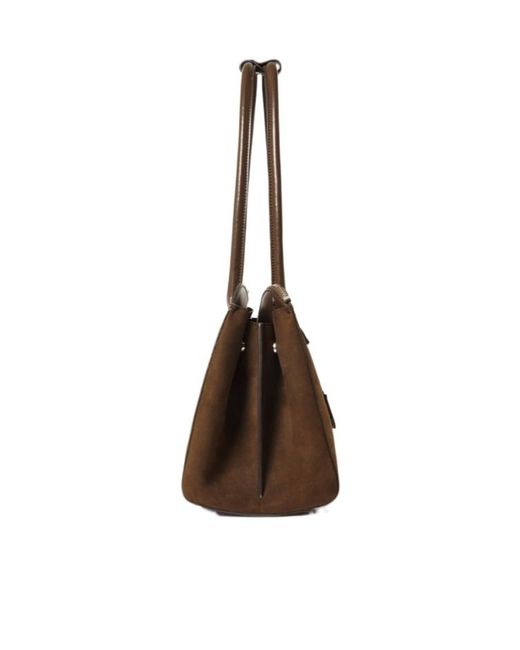 Stella McCartney Brown Ryder Padlock Detailed Shoulder Bag