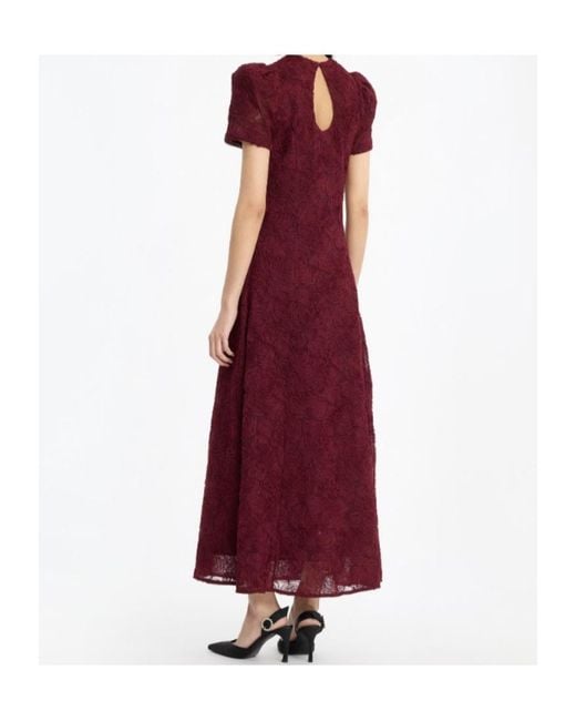 ROTATE BIRGER CHRISTENSEN Purple Dollarina Floral Mesh Maxi Dress
