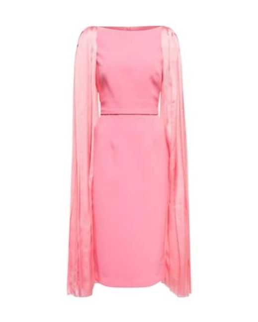 Safiyaa Pink Essiah Crepe And Satin Midi Dress