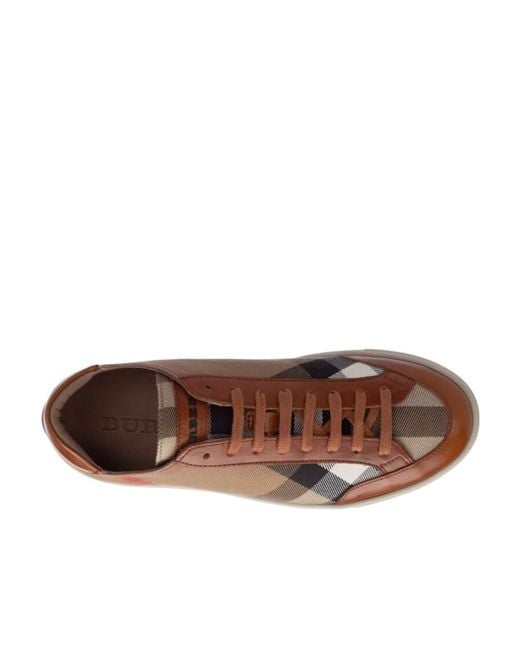 Burberry Brown Check Lace Low-Cut Casual Shoes