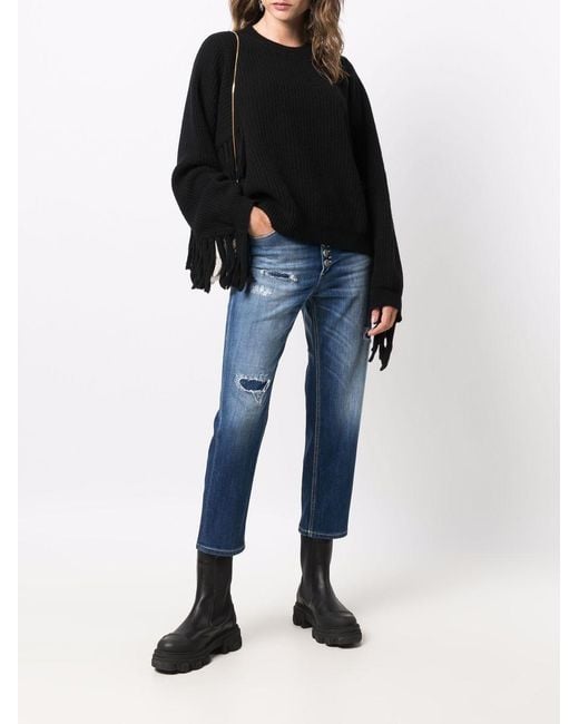 Dondup Blue Distressed Cropped Jeans