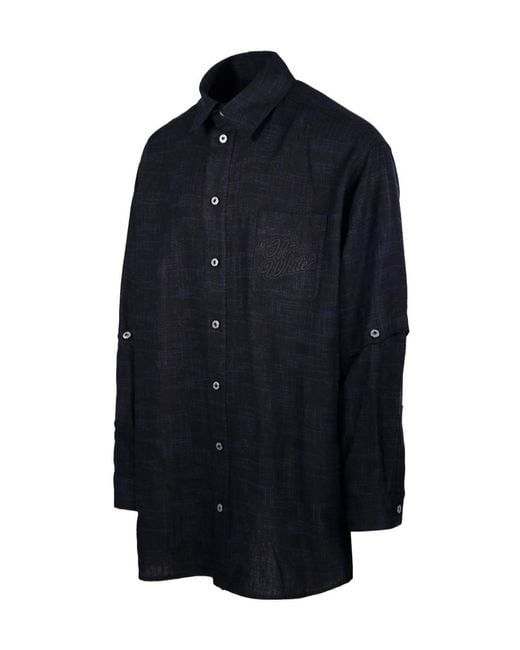 Off-White c/o Virgil Abloh Blue Buttoned Straight Hem Shirt Jacket for men