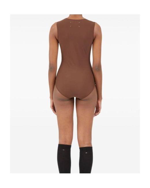 Maison Margiela Brown Sleeveless Bodysuit