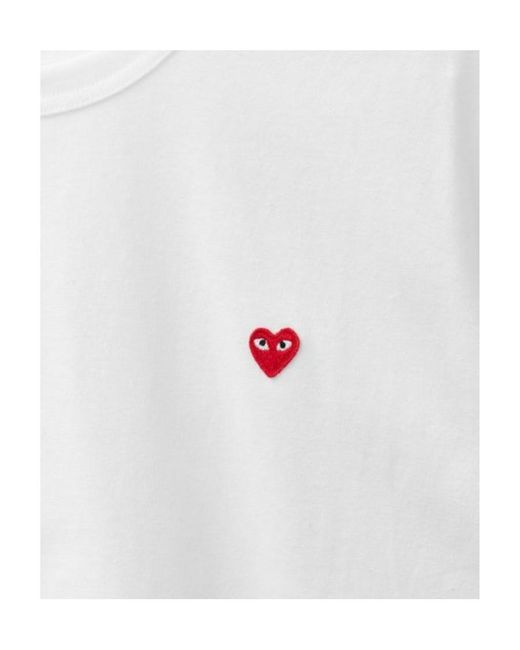 COMME DES GARÇONS PLAY White Embroidered Logo T-Shirt for men