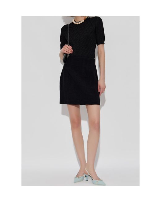 Alessandra Rich Black A-Line Mini Skirt