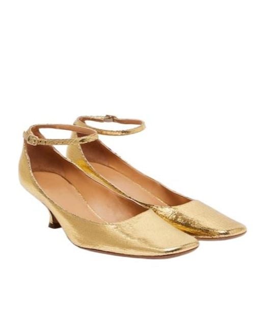 Calvin Klein Natural Anna Metallic Leather Pumps