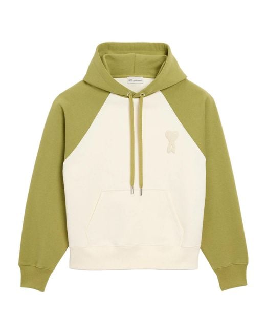 AMI Green Two-Tone Cotton Sweatshirt