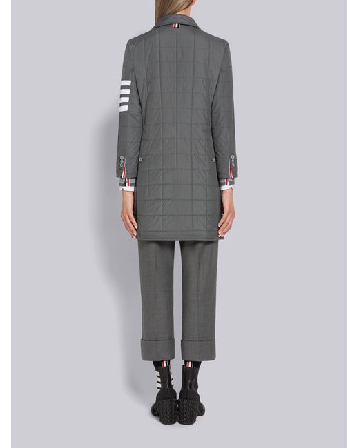 Thom Browne Gray Stripe Detail Down Jacket