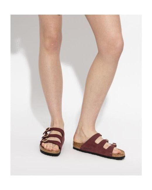 Birkenstock Brown Florida Fresh Triple-Strapped Slides