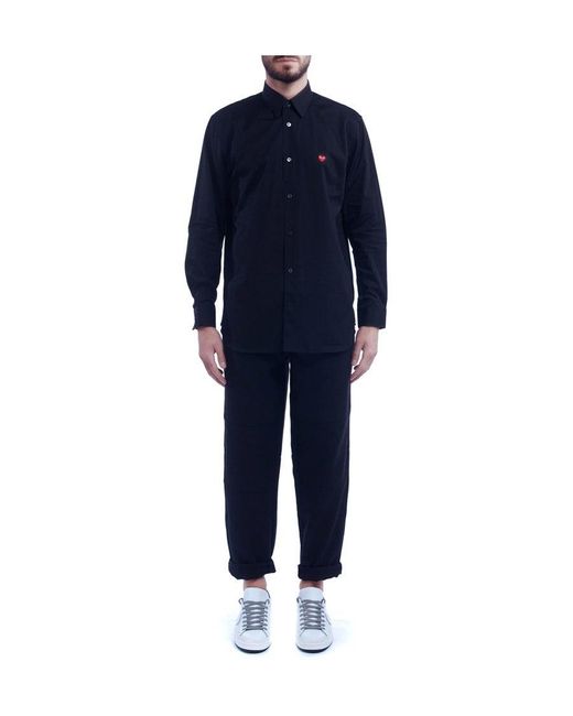 COMME DES GARÇONS PLAY Blue Lapel Shirt for men