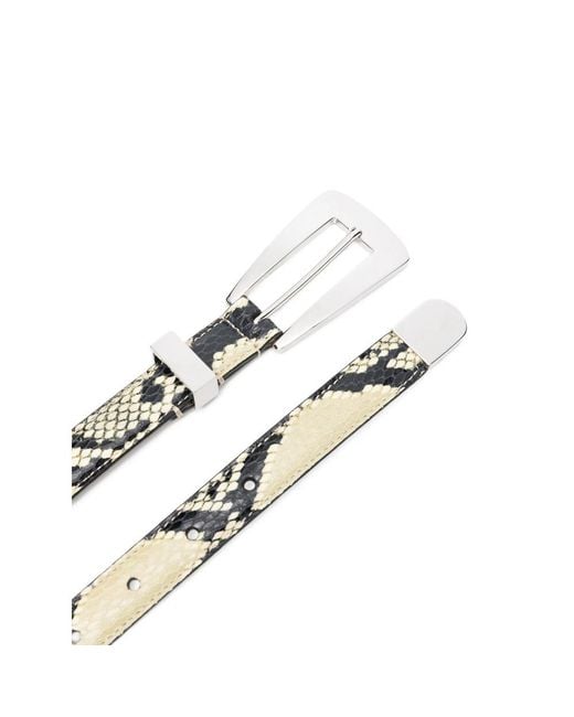 Khaite White Lucca Embossed Python Belt