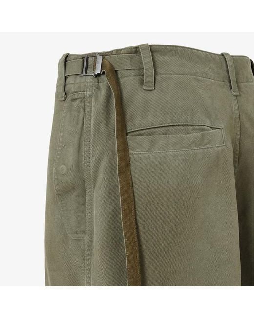 Fendi Green Cotton Trousers for men