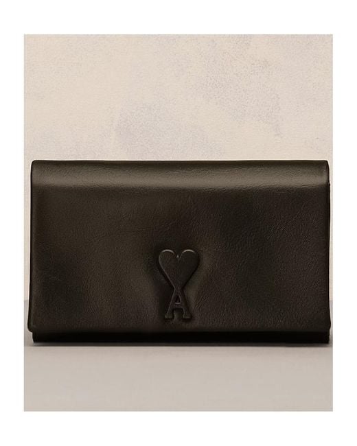 AMI Black Voulez-Vous Strap Wallet for men