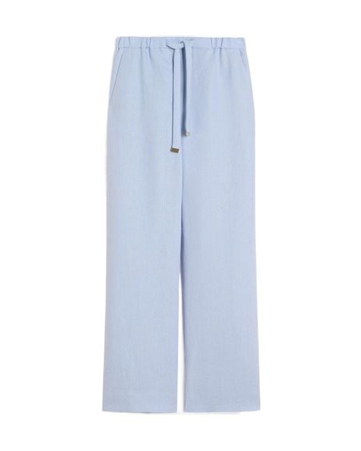 Max Mara Blue Studio Medea Drawstring Wide-Leg Pants