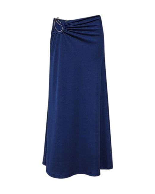Christopher Esber Blue Ruched Ring-Detail Skirt