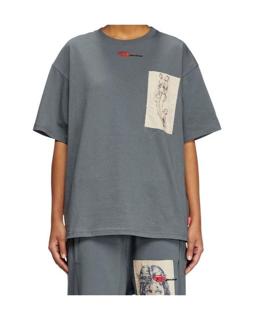 DIESEL Gray X Damiano David T-Boxt T-Shirt for men