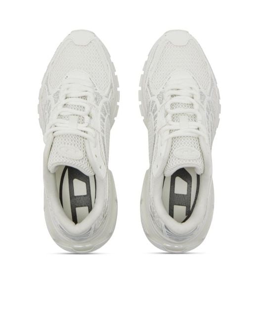 DIESEL White S-Pro-V-Dense Rhinestone-Embellished Sneakers