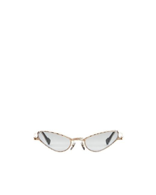 Kuboraum White Cat Eye Frame Sunglasses for men