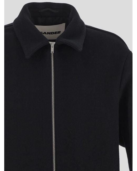 Jil Sander Blue Raw Edge Felt Jacket for men