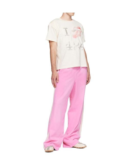 424 Pink Striped Sweatpants for men