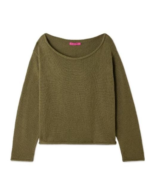 The Elder Statesman Green Oversized Cotton Sweater