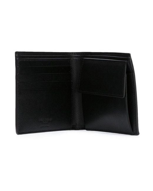Saint Laurent Black Paris East/West Logo Detailed Bi-Fold Wallet for men