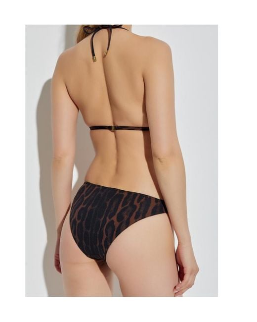 Tom Ford White Animal Printed Drawstring Two Piece Swimsuit