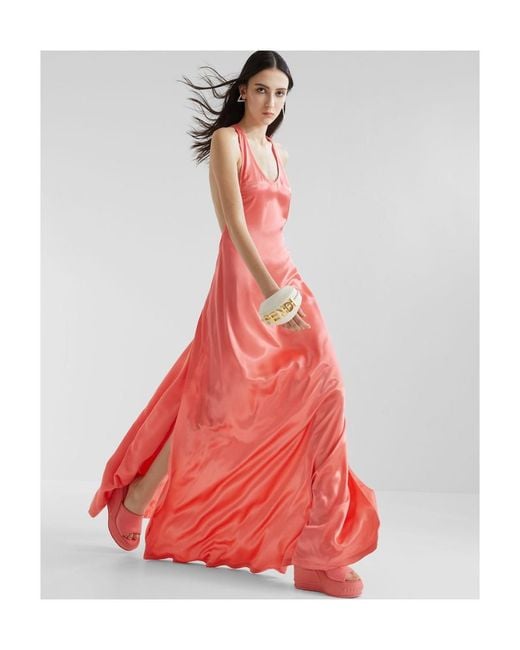 Fendi Pink Halter Neck Sleeveless Dress