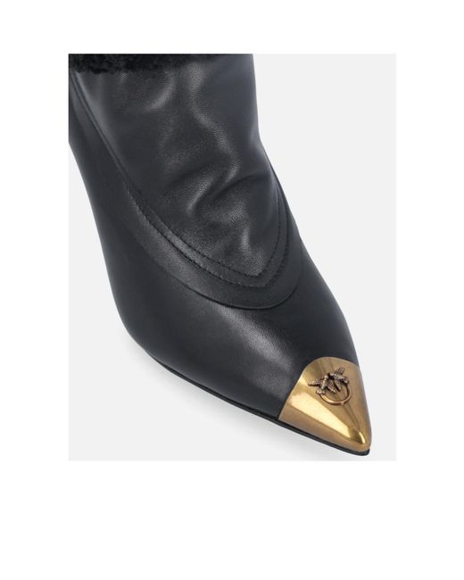 Pinko Black 90Mm Logo Boots