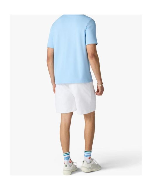 Casablanca Blue Zip-Piqué Polo Shirt for men