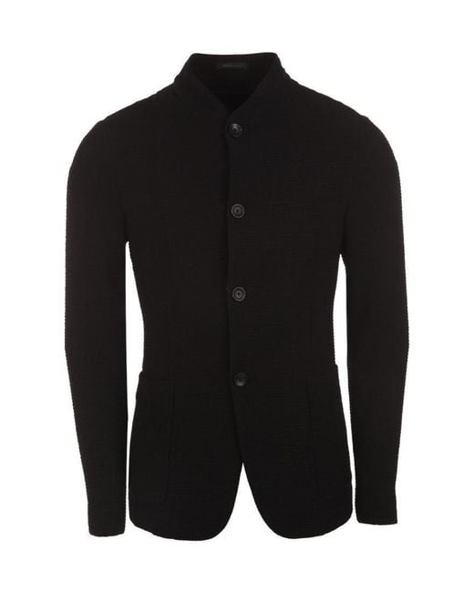 Armani Collezioni Black Button Casual Jacket for men