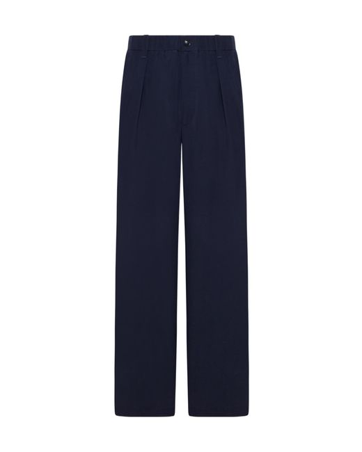 Giorgio Armani Blue Pleated Trousers for men