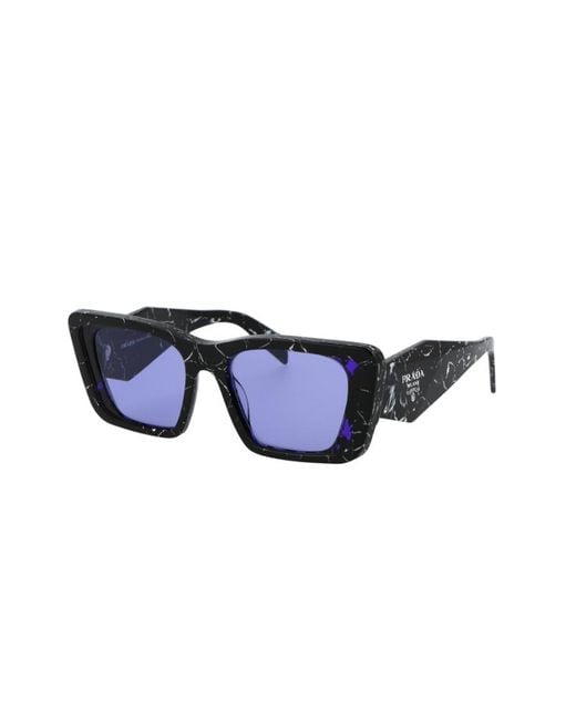 Prada Blue Oversized Rectangular-Frame Sunglasses