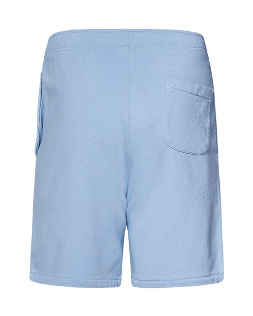 Polo Ralph Lauren Blue Logo Embroidered Drawstring Track Shorts for men