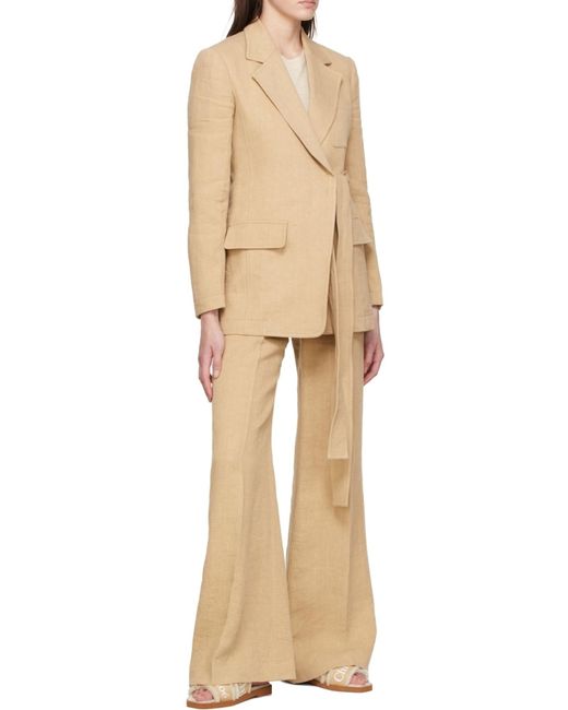 Chloé Natural Woody Flt Sndl Lgo Strps Tnl Shrln