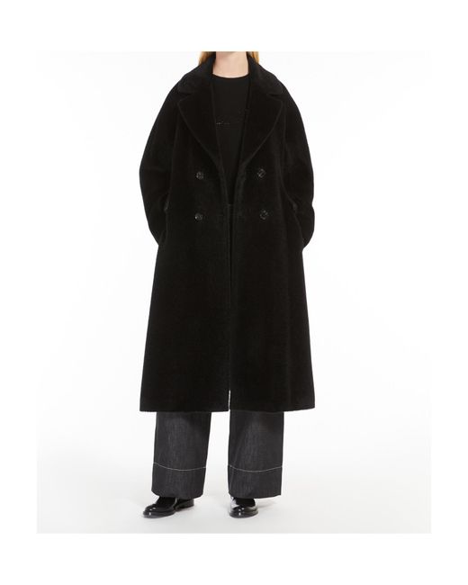 Max Mara Black 'S Double-Breasted Belted Coat