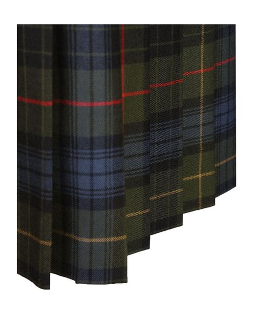 Etro Green Pleated Midi Skirt Macro Check