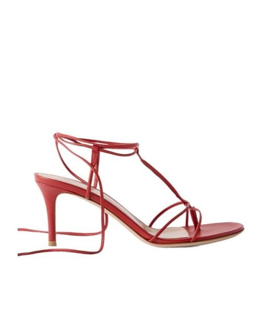 Gianvito Rossi Pink Leather Thin Strap High Heels Sandals