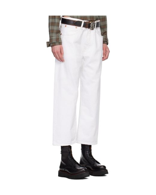 R13 White Belt Loop Jeans