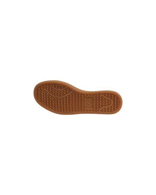 EA7 White Round-Toe Low-Top Casual Shoes for men